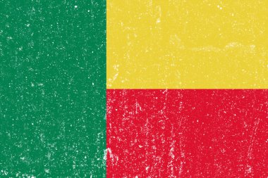Yeni konsept Benin bayrağı Beyaz dağınık duvar kaplaması arka plan, Benin bayrağı boyası, Benin bayrağı tarihi, Benin bayrağı yeni bayrağı.