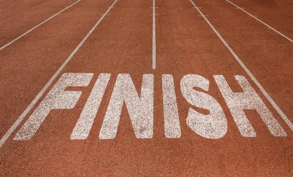 Finish written on running track, New Concept on running track text in white color