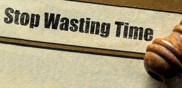 Stop Wasting Time words the chapter heading title at the start of page  NewYou, Goal, Resolution, health, Love, and Business Concept