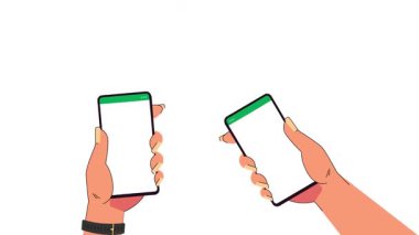 İki Telefon Animasyonu Arasında Mesaj Değişikliği