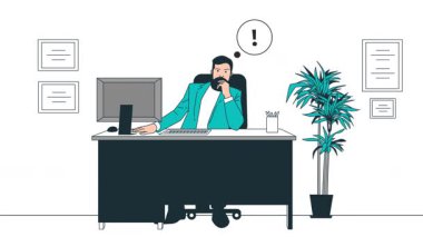 Ofiste Düşünen İşadamı, Ofis Canlandırması