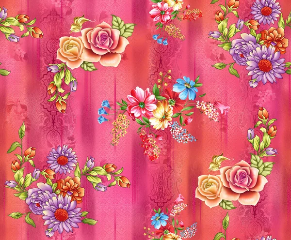 Digital Blomma Mönster Textil Mönster Design Akvarell Illustration Abstrakta Blommor — Stockfoto
