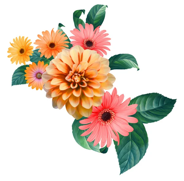 Digital Flower Pattern Tessile Pattern Design Acquerello Illustrazione Fiori Astratti — Foto Stock