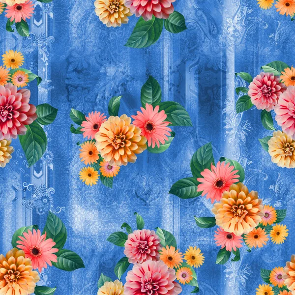 Padrão Flor Digital Design Padrão Têxtil Ilustração Aquarela Flores Abstratas — Fotografia de Stock