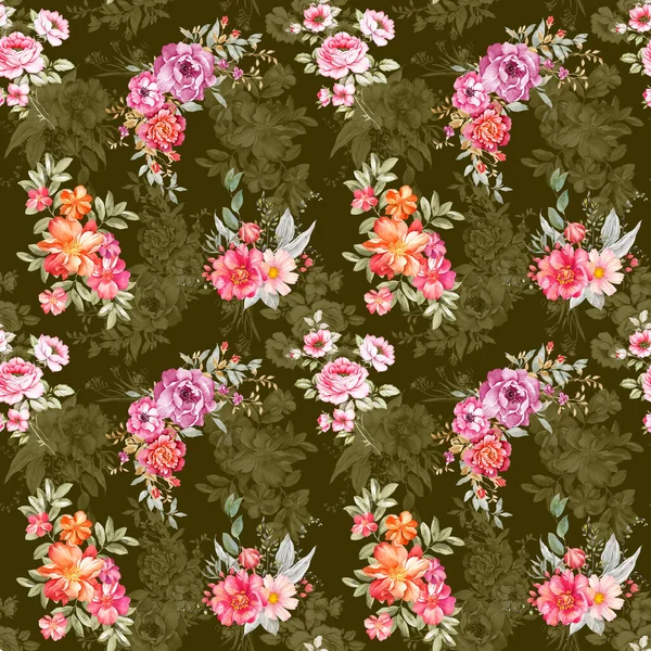 Patrón Flor Digital Diseño Patrones Textiles Ilustración Acuarela Flores Abstractas — Foto de Stock