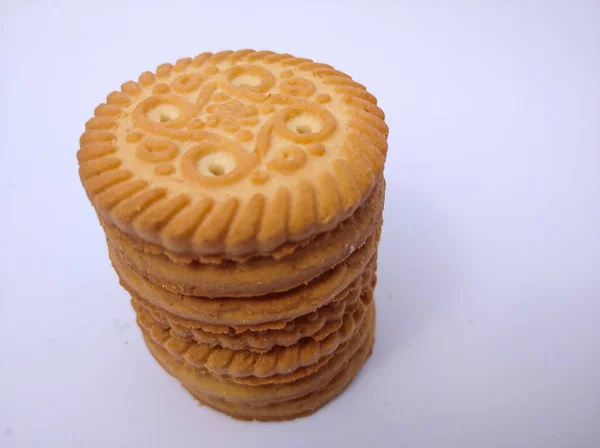 Νόστιμο Cookies Απομονωθεί Λευκό Φόντο — Φωτογραφία Αρχείου