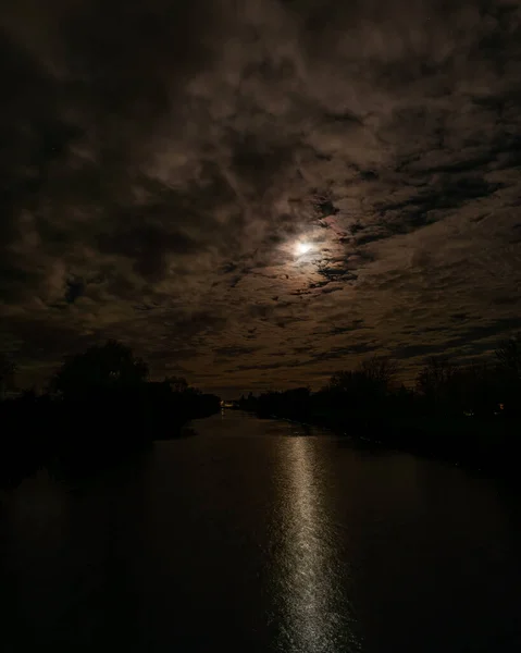 Full moon in river