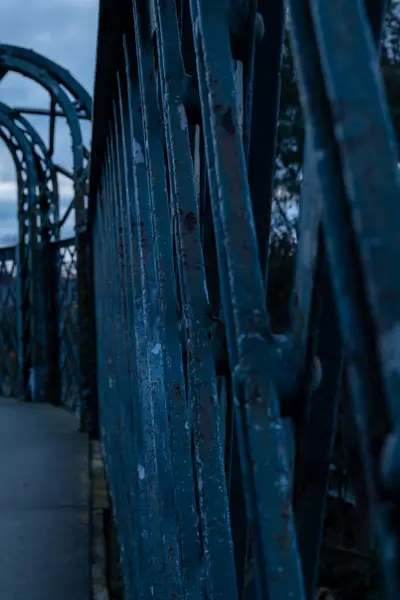 old rusty metal bridge in the railroad