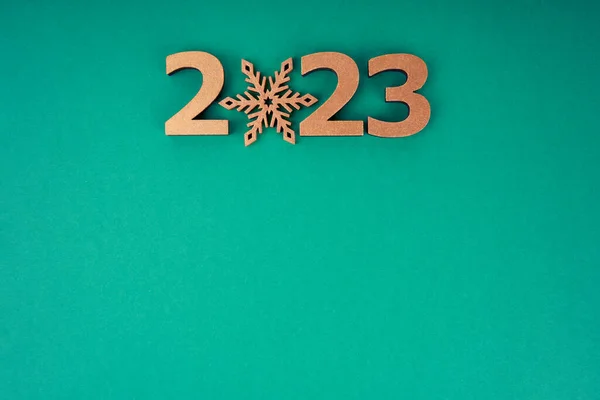 Buon Anno 2023 Poster Sfondo Natale Con Grandi Numeri Oro — Foto Stock