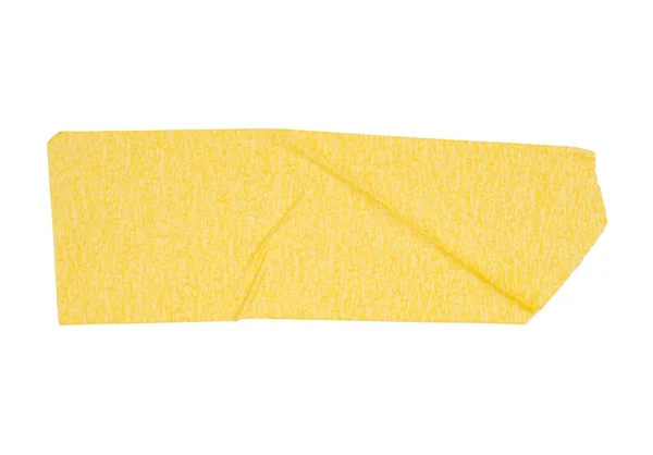 画家のテープ黄色マクロ白い背景に隔離されてる 白い背景に黄色のマスキングテープのストリップ 粘着テープストリップのセット 画家のテープは白に隔離されて — ストック写真