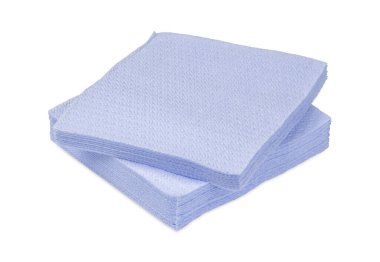 Square Bar Peçetesi, Beyaz Arkaplan 'da izole edilmiş. Kağıt peçeteler beyaz arkaplanda izole edilmiş.