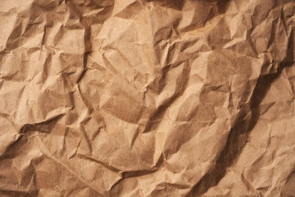 Brown Crumpled Recycled Paper Texture Background Textured Paper Background Kraft — 스톡 사진