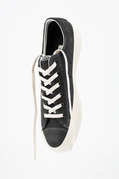 Casual Stijl Sneakers Schoenen Geïsoleerd Witte Achtergrond Zwarte Sneakers Met — Stockfoto