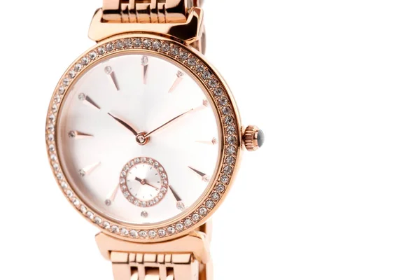 Classic Chronograph Wristwatch Swiss Golden Wristwatch Luxury Fashion Watch Stainless — Stock Photo, Image