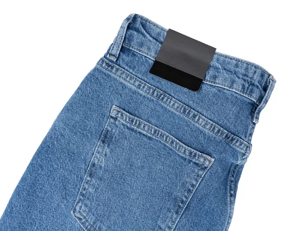 Nova Calça Azul Sobre Fundo Branco Jeans Textura Jeans Textura — Fotografia de Stock