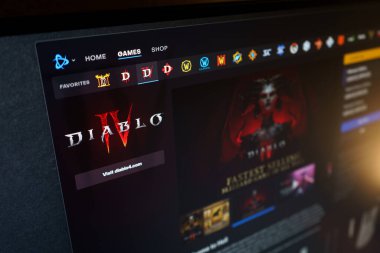 Dnipro, Ukrayna - 25 Temmuz 2023: Battle.net uygulamasındaki Diablo 3 logosunu kapat. Blizzard Battle.net, Blizzard tarafından geliştirilen çevrimiçi oyun platformudur..