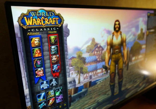 Dnipro Ουκρανία 2023 Κοντινό Πλάνο Του Λογότυπου World Warcraft Lassic Εικόνα Αρχείου