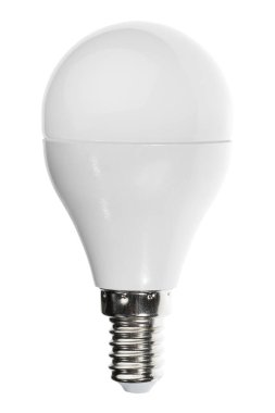 LED ampul beyaz arkaplanda izole edildi. Enerji tasarruflu LED lamba. Modern LED lamba izole, ECO enerji kavramı