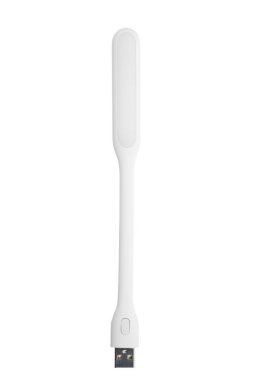 Beyaz arkaplanda plastik USB LED taşınabilir lamba. 
