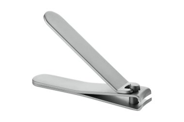 Beyaz arka planda metal makas. Tırnak makası beyaz arkaplanda izole edilmiş. Manikür ve pedikür için araçlar.