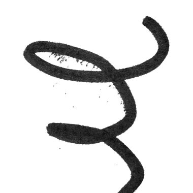 Gerçekçi kaba siyah kalem. Mürekkep izleri. Karalama, siyah bir kalemle beyaz ve izole bir arkaplanda çizilmiş. El boyaması. Beyaz arkaplanda izole edilmiş kağıt üzerindeki siyah işaret