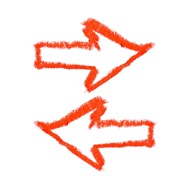 Стрела. Реалистичный грубый черный маркер. Набор чернил. Рисунок рисуется на белом изолированном фоне с черным маркером. Ручная картина. Черный маркер на бумаге изолирован на белом фоне