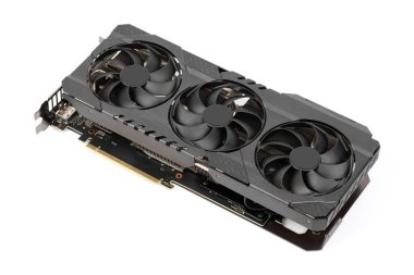 Bilgisayar ana kartı ve grafik kartları, bitcoin madenciliği ve kripto para birimi. Birkaç GPU 'ya yakın çekim. Bilgisayar anakart üzerindeki Bitcoin Kripto para, kripto para madenciliği kavramı.