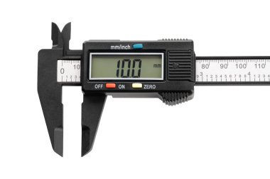 Metal kalibre beyaz arka planda izole edildi. Araçlar.