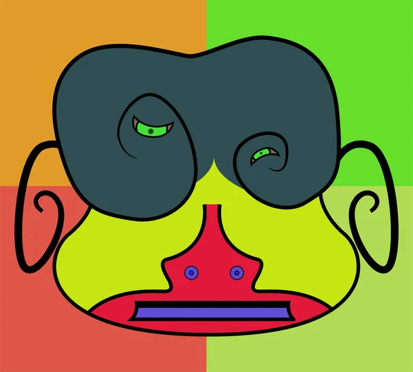 Diseño Arte Estilo Doodle Máscara Madera Colorida Con Fondo — Vector de stock
