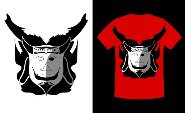 Diavolo Della Morte Shirt Design Immagine Del Diavolo Creata Liberamente — Vettoriale Stock