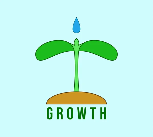 Logotipo Crescimento Novo Logotipo Planta Crescimento — Vetor de Stock