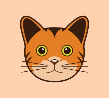 Kedi kafası logosu, şirin kedi kafası.