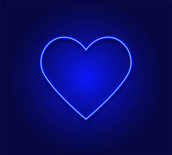 Blauer Hintergrund Mit Neonfarbenen Herzen Herz Kartensymbol Stockvektor
