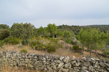 İspanya Arribes del Duero 'daki dağların güzel manzarası.
