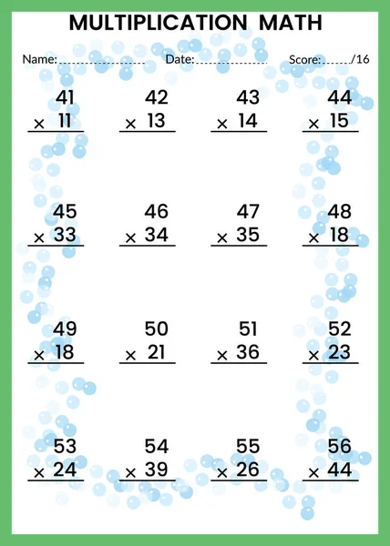 Matemática Multiplicação Para Crianças Esta Matemática Perfeita Multiplicação Miúdo Você — Vetor de Stock