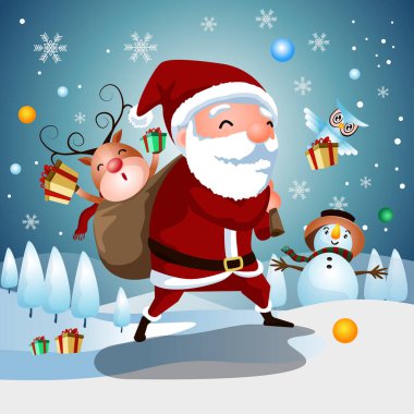 Noel Baba Noel günü hediyeler dağıtıyor..