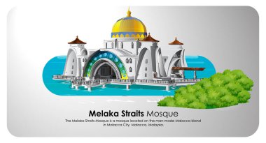 Umayyad Camii, İslam 'da cami önemlidir. Şam 'ın eski bir şehrinde. vektör illüstrasyonu.
