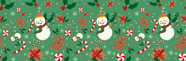 メリー クリスマスと幸せな新年のシームレスなパターン ハッピー ホリデー ベクトルアート — ストックベクタ