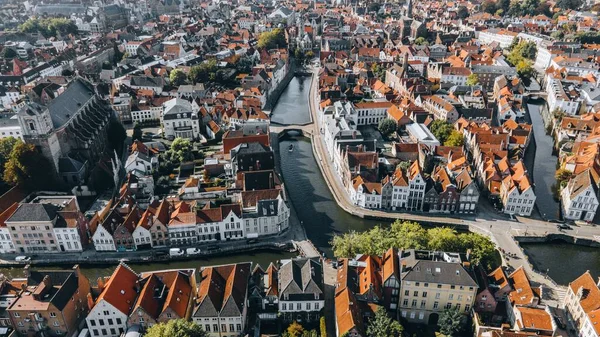 Κηφήνας Άποψη Της Πόλης Bruges Βέλγιο — Φωτογραφία Αρχείου