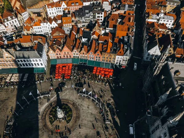 Tržní Náměstí Jak Vidět Bruggách Belgie — Stock fotografie