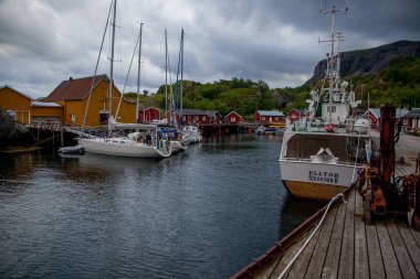 Norveç 'in Lofoten Adaları' ndaki Nusfjord 'dan görüntüler