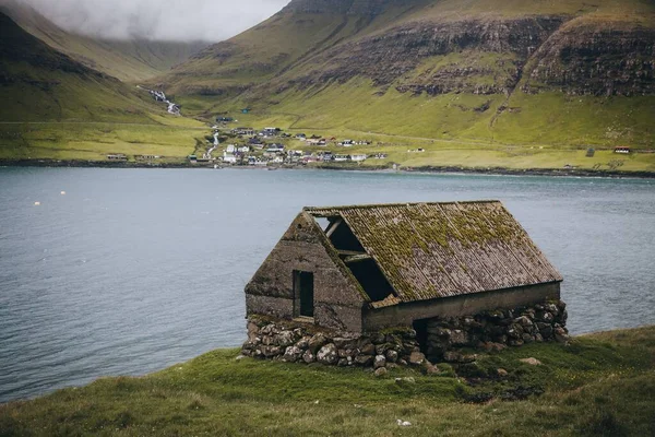 Aldeia Bour Vagar Ilhas Faroé — Fotografia de Stock