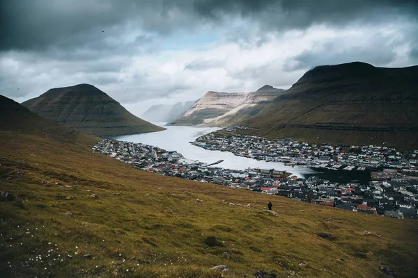 Город Клаксвик Фарерских Островах — стоковое фото