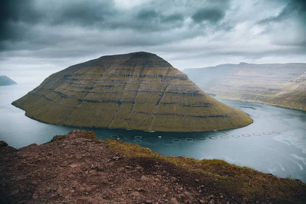 Vistas Kunoy Klakkur Ilhas Faroé — Fotografia de Stock