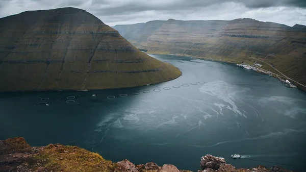 Vistas Kunoy Bordoy Klakkur Ilhas Faroé — Fotografia de Stock