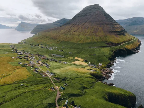 Das Dorf Vidareidi Auf Vidoy Färöer — Stockfoto