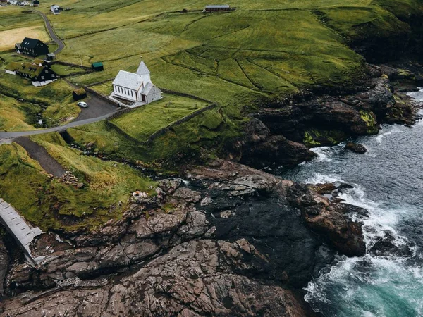Vidareidi Kirkja Vidoy Faroe Islands — Stock Photo, Image