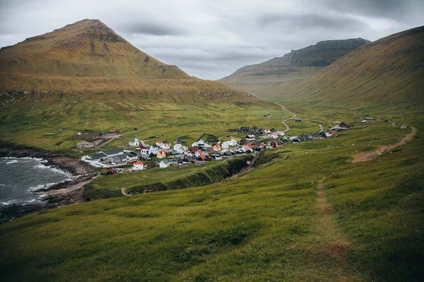 Byn Gjogv Färöarna — Stockfoto