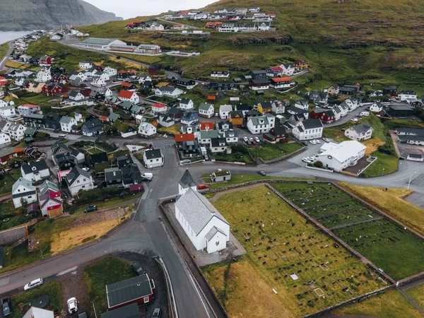 Aldeia Eidi Nas Ilhas Faroé — Fotografia de Stock