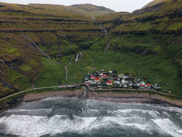 Das Dorf Tjornuvik Auf Den Färöern — Stockfoto